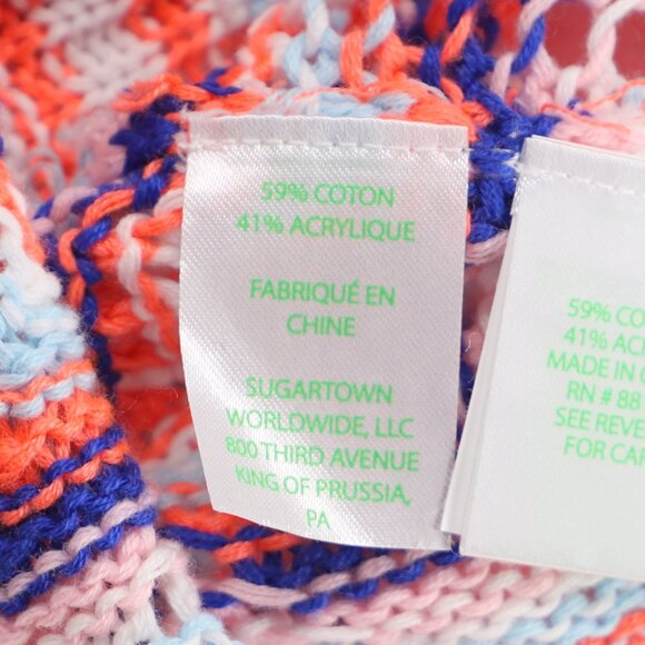 LILLY PULITZER Samora Sweater Textured Reef Stripe Pink Multicolor Size L - Picture 6 of 8